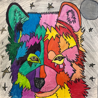 Painting of a wolf